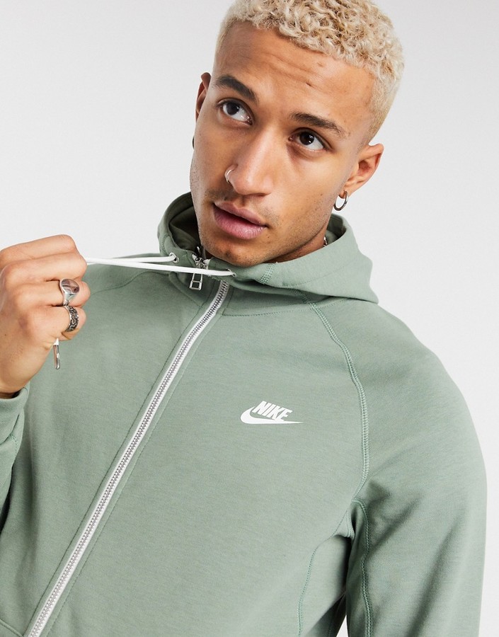 olive green nike zip up