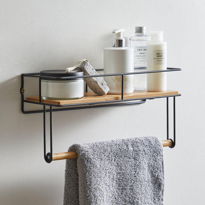 Dunelm Compact Living Natural Towel Rail Shelf Brown - ShopStyle Bath Linens