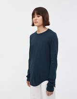 Thumbnail for your product : Bassike Scoop Hem Long Sleeve Tee in Deep Teal