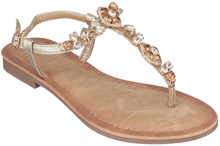 GC Shoes Women's Gold Sandals | ShopStyle