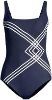 Thumbnail for your product : Gottex Swim Navy & White Squareneck One-Piece