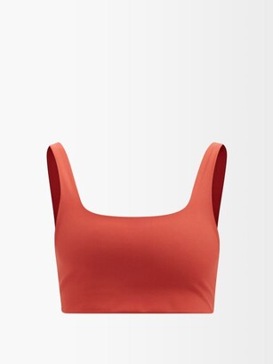 Girlfriend Collective Tommy Recycled-fibre Medium-impact Sports Bra - Dark Red