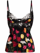 Thumbnail for your product : Dolce & Gabbana Floral-Print Silk Camisole
