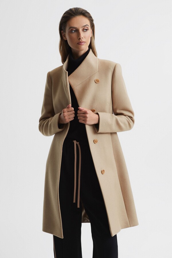 Reiss Petite Wool-Blend Mid Length Coat - ShopStyle
