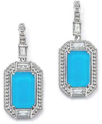 Judith Ripka Sterling Silver Doublet Baguette Drop Earrings with Rock Crystal