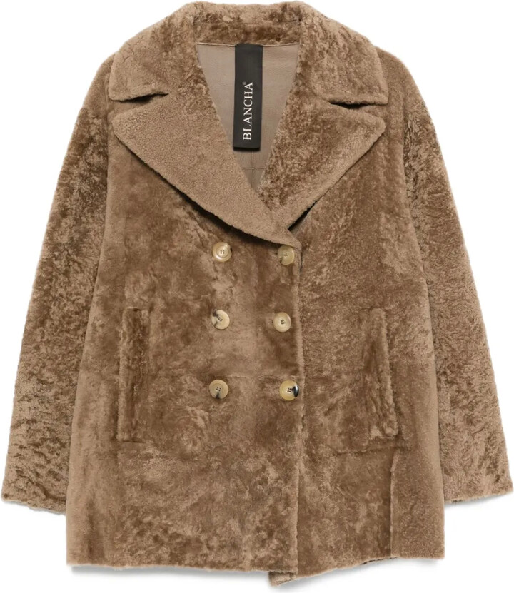 Blancha Double-Breasted Shearling Coat