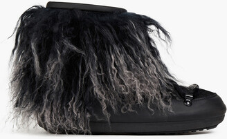 Moon Boot Faux Shearling And Leather Snow Boots