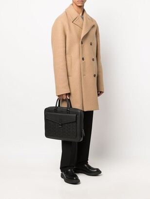 Bally Embossed-Monogram Leather Briefcase