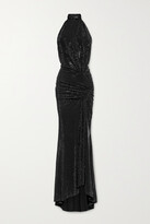 Thumbnail for your product : Alexandre Vauthier Crystal-embellished Stretch-jersey Halterneck Gown - Black