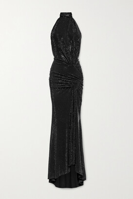 Alexandre Vauthier Crystal-embellished Stretch-jersey Halterneck Gown - Black