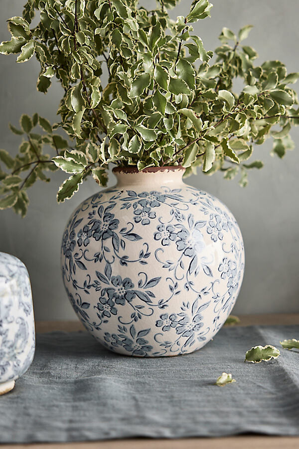 Floral Print Ceramic Vase