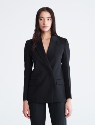 selecteer Melodrama Continentaal Calvin Klein Size Open-Front Soft Crepe Blazer - ShopStyle