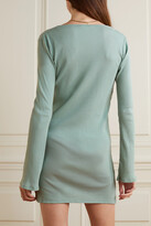 Thumbnail for your product : Skin Romina Ribbed Organic Pima Cotton-jersey Nightdress - Sage green