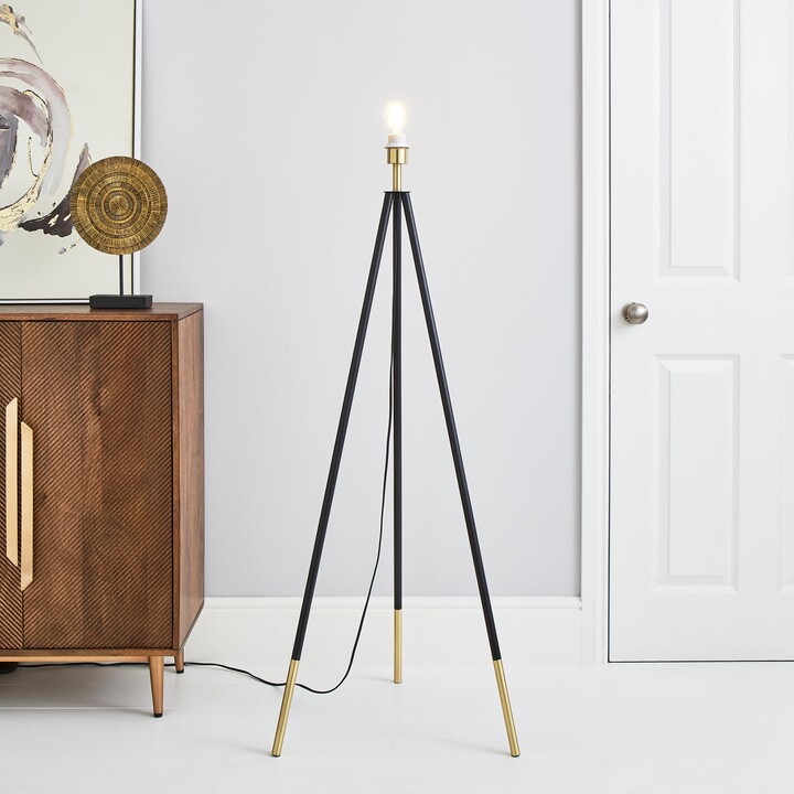 Dunelm Santos Tripod Black Gold Floor Lamp Base Gold ShopStyle