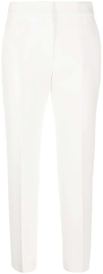 white crepe trousers