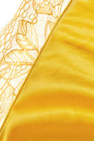 Thumbnail for your product : Hanro Fleur Stretch-satin And Leavers Lace Soft-cup Bra - Marigold