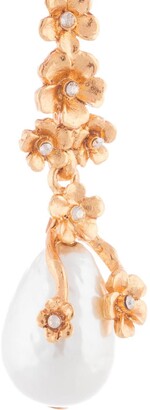 Oscar de la Renta Pearl Flower drop earrings