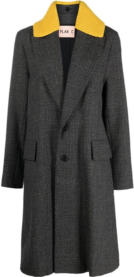 Ribbed Collar Wool Coat | ShopStyle
