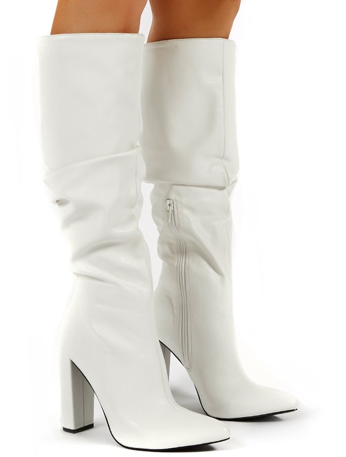 white knee high boots uk