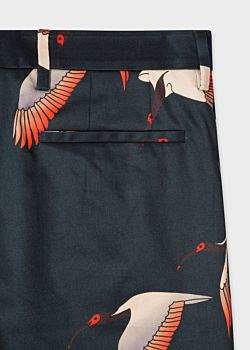Men's Slim-Fit Navy 'Bird' Print Shorts