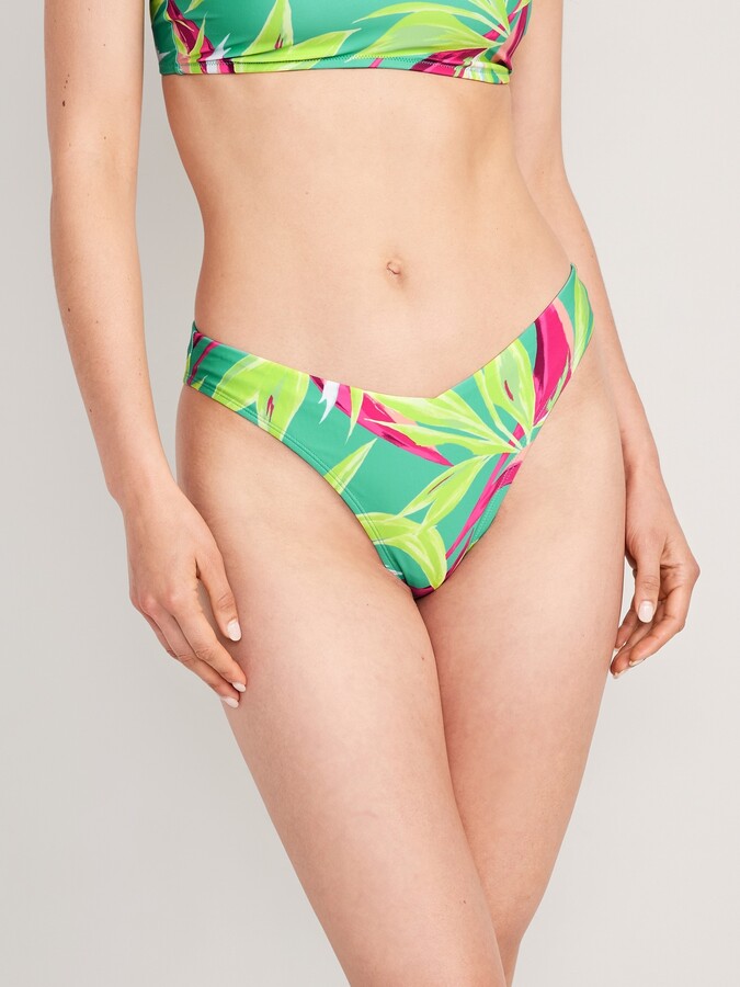 Mid-Rise Piqué Classic Bikini Swim Bottoms for Women