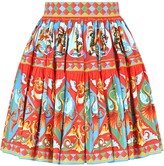 Thumbnail for your product : Dolce & Gabbana Carretto-print pleated miniskirt