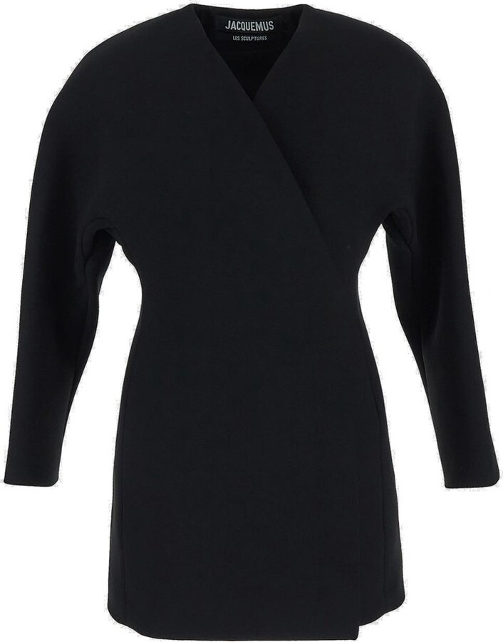 パーティードレス JACQUEMUS 233DR079 1495 990 Dresses Black La Saudade brodée (233DR079-1495-990-BLACK)