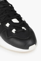 Thumbnail for your product : Y-3 Idoso Boost striped neoprene, leather and mesh sneakers