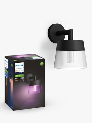 Philips Hue White and Colour Ambiance Attract LED Outdoor Wall Light, Black