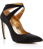 Thumbnail for your product : Walter Steiger Curved-Heel Satin Pumps