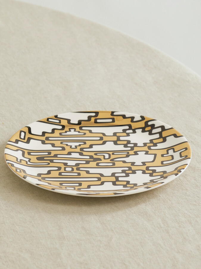 NIMEROLOGY - Here Comes The Sun 21cm Gold-plated Bone China Dessert Plate - One size