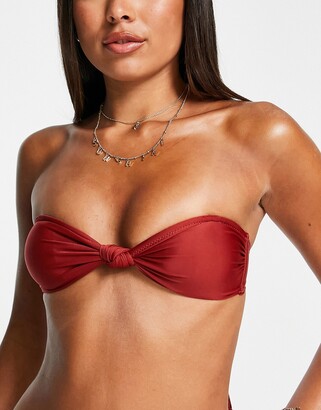 Hunkemoller cali bandeau bikini top in dark red - ShopStyle Two Piece  Swimsuits