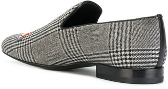 Versace koi print check slippers