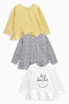 Thumbnail for your product : Next Girls Ochre/Cream T-Shirts Three Pack (0mths-2yrs)