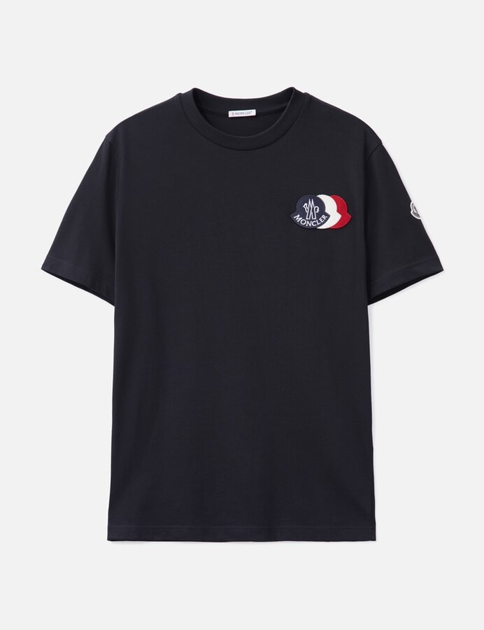 Moncler Embroidered Tricolour Logo Cotton T-Shirt