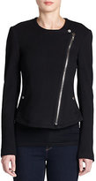 Thumbnail for your product : Theory Joean Leather-Paneled Knit Moto Jacket
