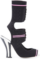 Fendi - knitted open-toe sandals - women - Peau d'agneau/Acétate/rubber - 39