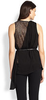 Thumbnail for your product : Halston Jersey Lace-Detail Top