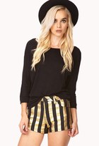 Thumbnail for your product : Forever 21 Standout Metallic Striped Shorts