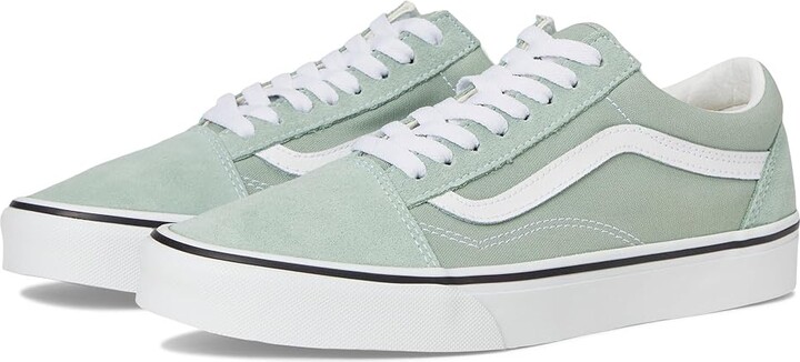 Vans Old Skool Athletic Shoes Color Theory Gray Olive : Men's 7 - Women's 8.5 Medium, Canvas/Leather/Suede