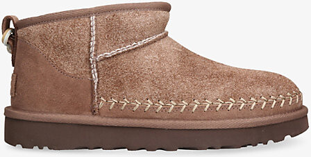 UGG Womens Mid Brown Classic Ultra Mini Biarritz Suede Boots Eur 39 / 6 Uk Women