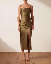Thumbnail for your product : Shona Joy Women's Green Midi Dresses - Thalia Bias Ruched Midi Dress