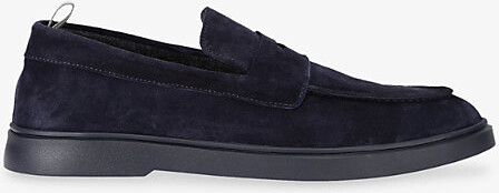 Officine Creative Mens Navy Bones Suede Loafers Eur 42 / 8 Uk Men