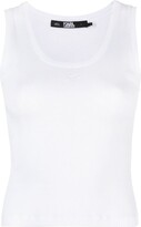 Thumbnail for your product : Karl Lagerfeld Paris Embroidered-Logo Ribbed Tank Top