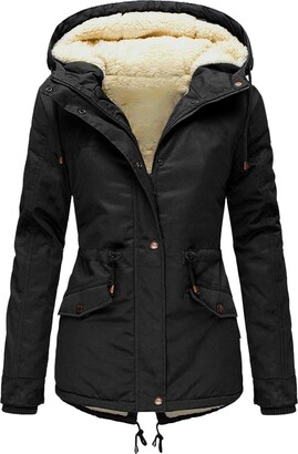 DABAOK Women Warm Faux Fur Hooded Jacket Long Sleeves Fleece Lined Winter  Coat Fashion Winter Parka Outerwear - ShopStyle