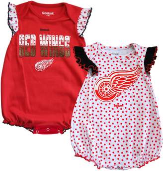 Reebok Detroit Wings Newborn Girls Polka Fan 2-Pack Bodysuit Set