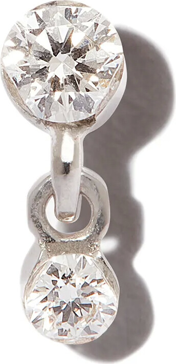 Maria Tash 18kt White Gold Diamond Dangle Single Earring