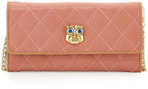 Thumbnail for your product : Love Moschino Quilted Faux-Leather Owl Wallet Clutch, Pink/Nude