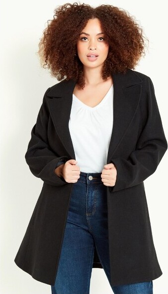 Evans | Women's Plus Size Contrast Zip Coat - - 18W - ShopStyle