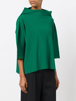 Thumbnail for your product : Issey Miyake Ribbed wide funnel neck top - women - Polyester - One Size